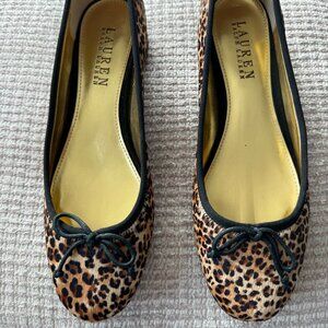 Ralph Lauren Leopard Ballet Pumps Low Heels 9